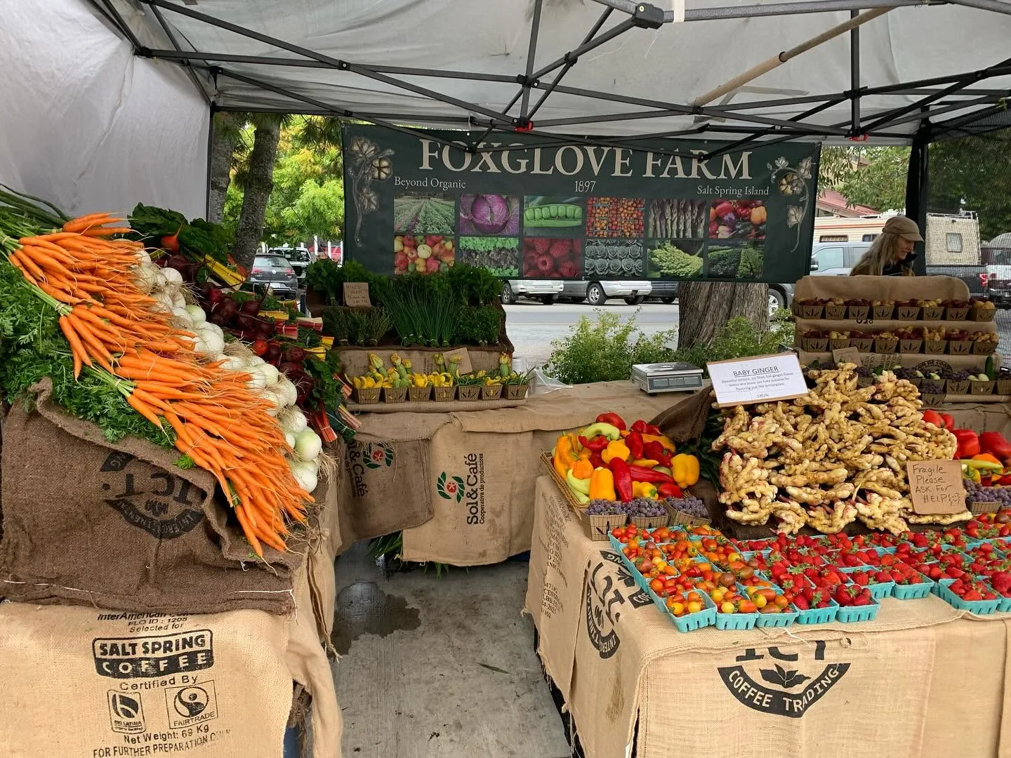 Foxglove Farm produce at the Saturday Market