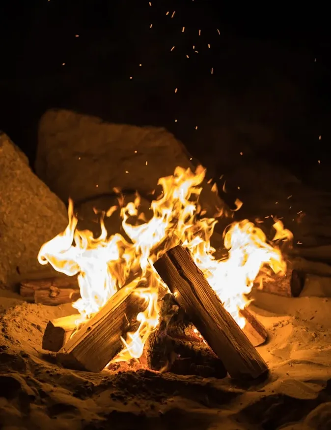 campfire burning